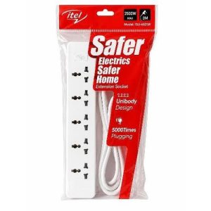 itel ISU-6421W Safer Home Extension Socket (4 Sockets)