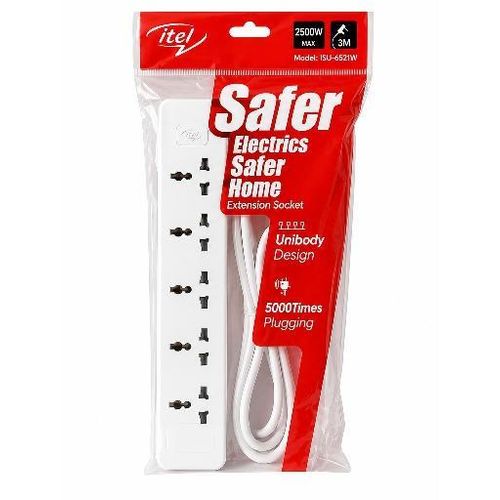 itel ISU-6421W Safer Home Extension Socket (4 Sockets)