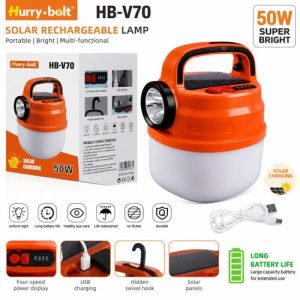 Hurry-bolt HB-V70 Solar Rechargeable Emergency Lamp (50W)
