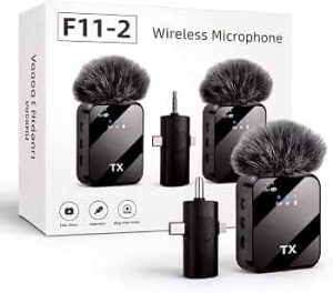 Generic F11-2 Professional 3-in-1 Dual Wireless Lavalier Microphone System