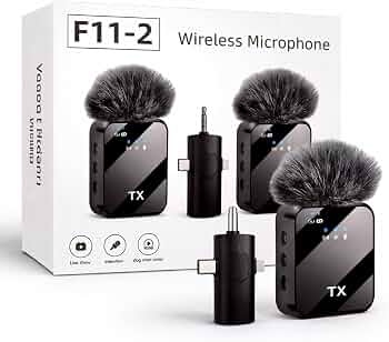 Generic F11-2 Professional 3-in-1 Dual Wireless Lavalier Microphone System