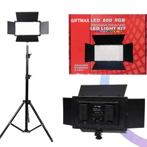 Giftmax Varicolor Pro LED 800 RGB Professional Photo & Video LED Light Kit