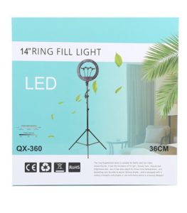 QX-360 14-Inch LED Ring Fill Light Kit with Tripod Stand (36cm)