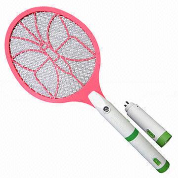 2-in-1 Rechargeable Electric Mosquito Racket Swatter with Detachable LED Flashlight Torch