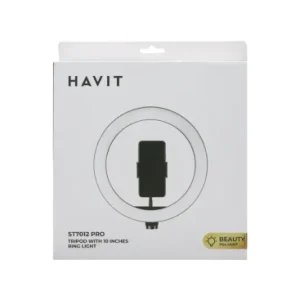 Havit ST7012 PRO 10-Inch Beauty Ring Light with Adjustable Tripod Stand & Phone Holder