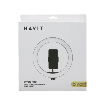 Havit ST7012 PRO 10-Inch Beauty Ring Light with Adjustable Tripod Stand & Phone Holder
