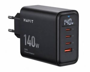Havit 140W GaN Power Adapter with Multi-Port Digital Wattage Display