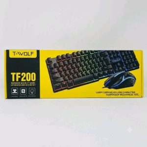 T-WOLF TF200 Rainbow Backlit Gaming Keyboard and Mouse Set