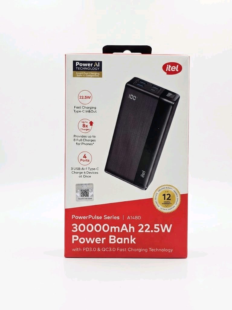 itel PowerPulse Series A1480 30000mAh 22.5W Power Bank