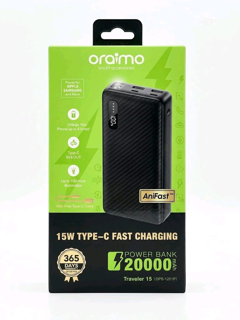 Oraimo Traveler 15 20000mAh 15W Fast Charging Power Bank