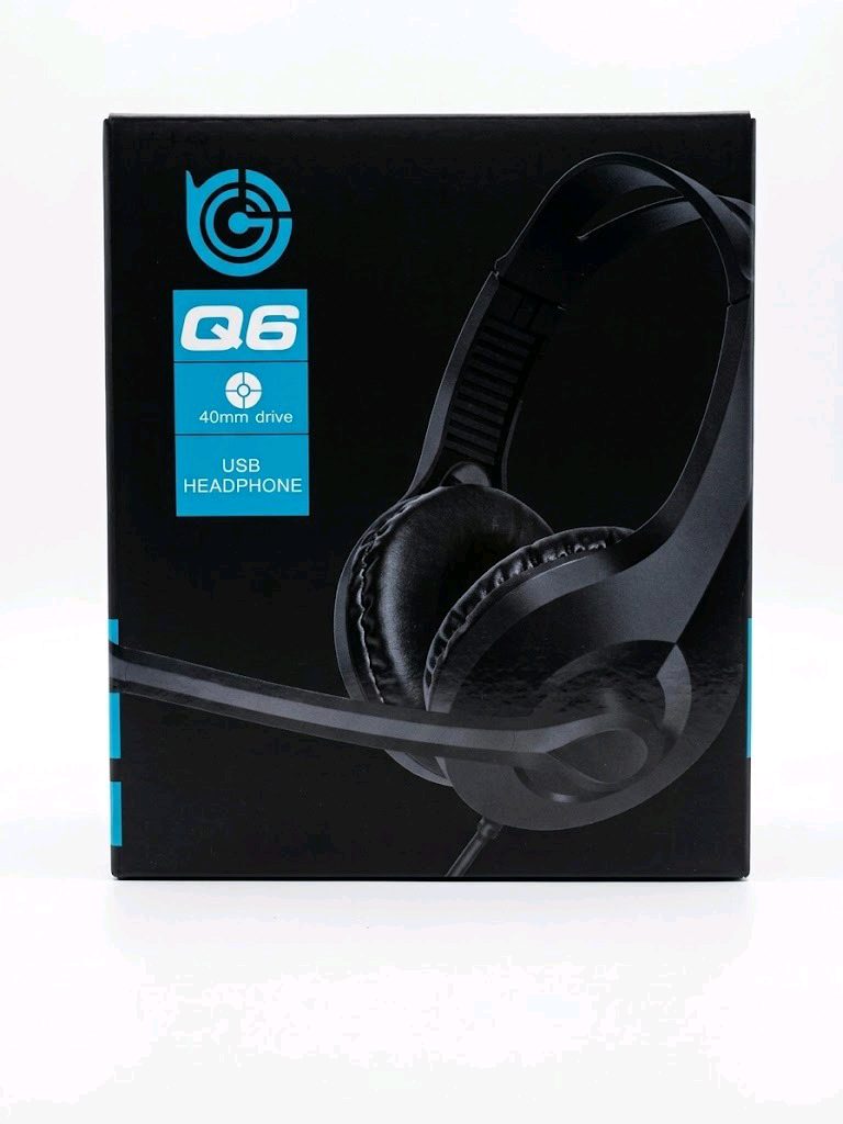 Q6 USB Headphone with Microphone (40mm Drive)