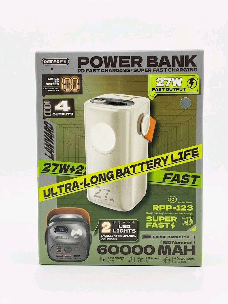 REMAX Gutitan Series RPP-123 60000mAh 27W Fast Charging Power Bank
