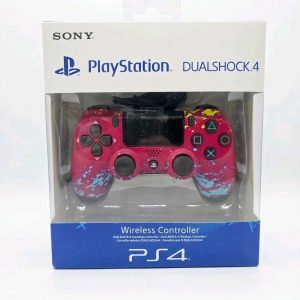 Sony PlayStation 4 DualShock 4 Wireless Controller (Red Splatter / Berry Blue Special Edition)