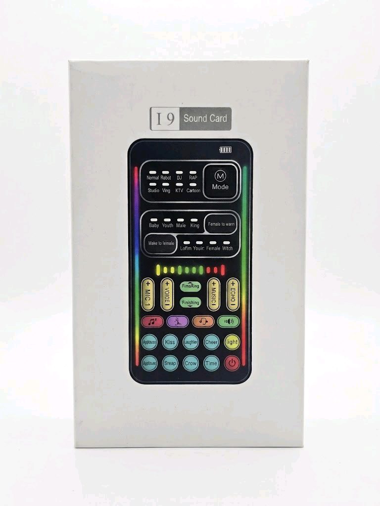 I9 Portable Mini Live Sound Card & Voice Changer Device