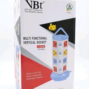 VBT HY-A04U Multi Functional Vertical Socket (16 Way, 3 USB Ports)