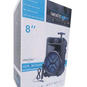 Greatnice GTS-1630 8 Inch Wireless Trolley Speaker with Wired Microphone