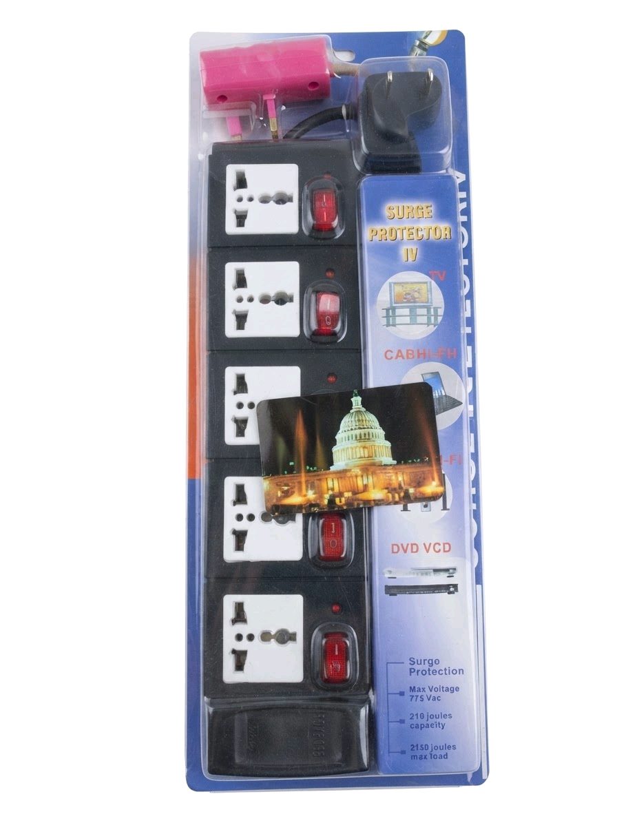 Universal 5 Way Extension Socket with Surge Protector (Model/Brand Unconfirmed)