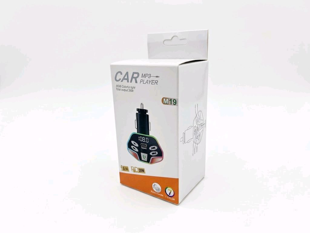 M19 Car MP3 Player & Wireless Bluetooth FM Transmitter with 38W Fast Charger