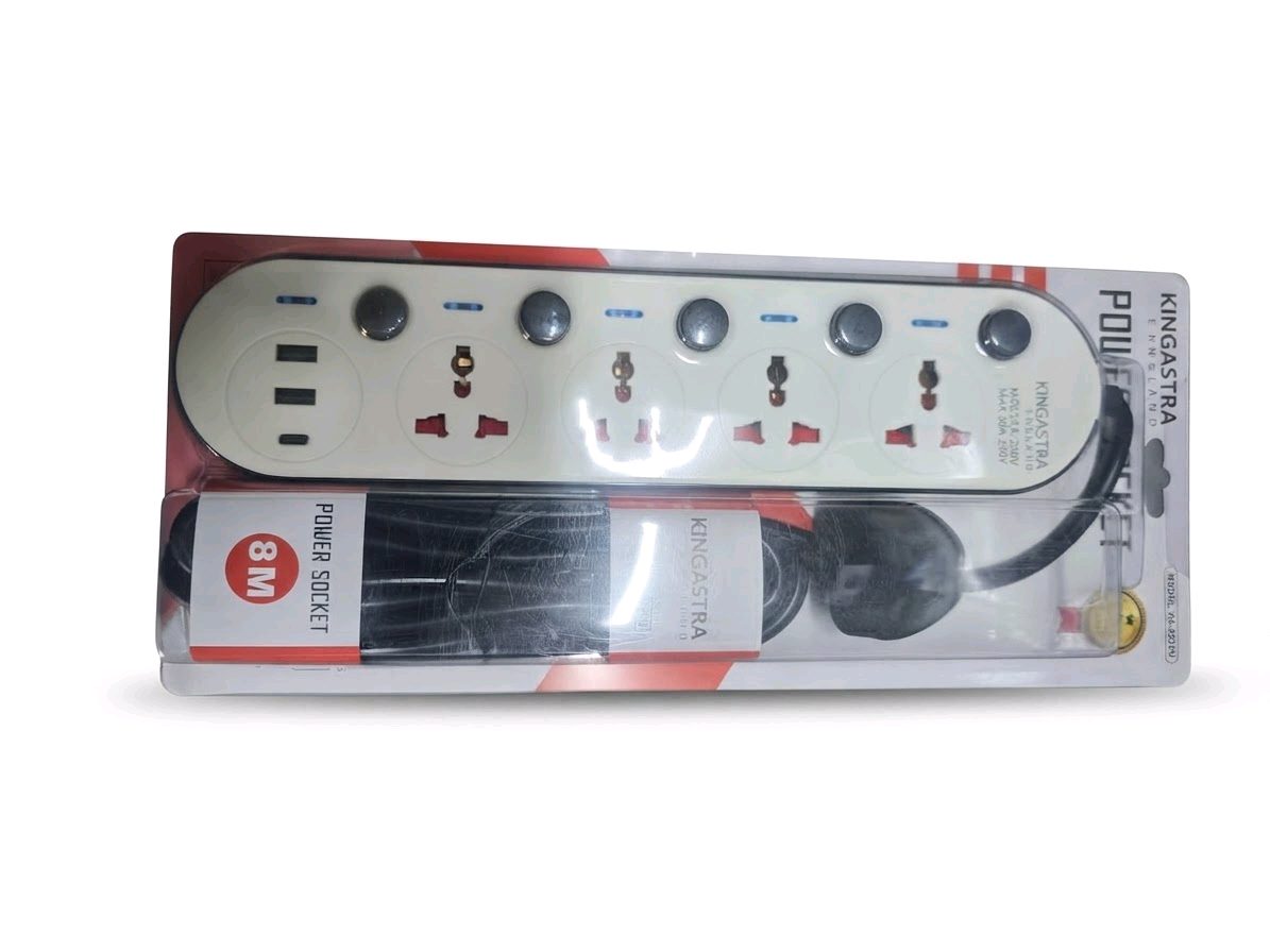 Kingastra England 8M Power Socket Extension (Model: KA-2035U)