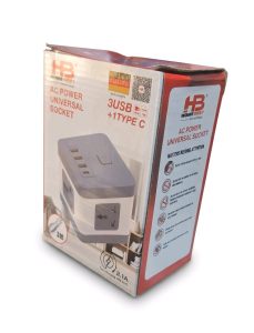 Home Best AC Power Universal Socket with 3 USB & 1 Type-C Ports