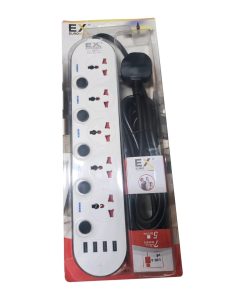 EX Euromax NO-2038U 6 Way Extension Socket with 4 USB Ports (Brand/Model Unconfirmed Online)