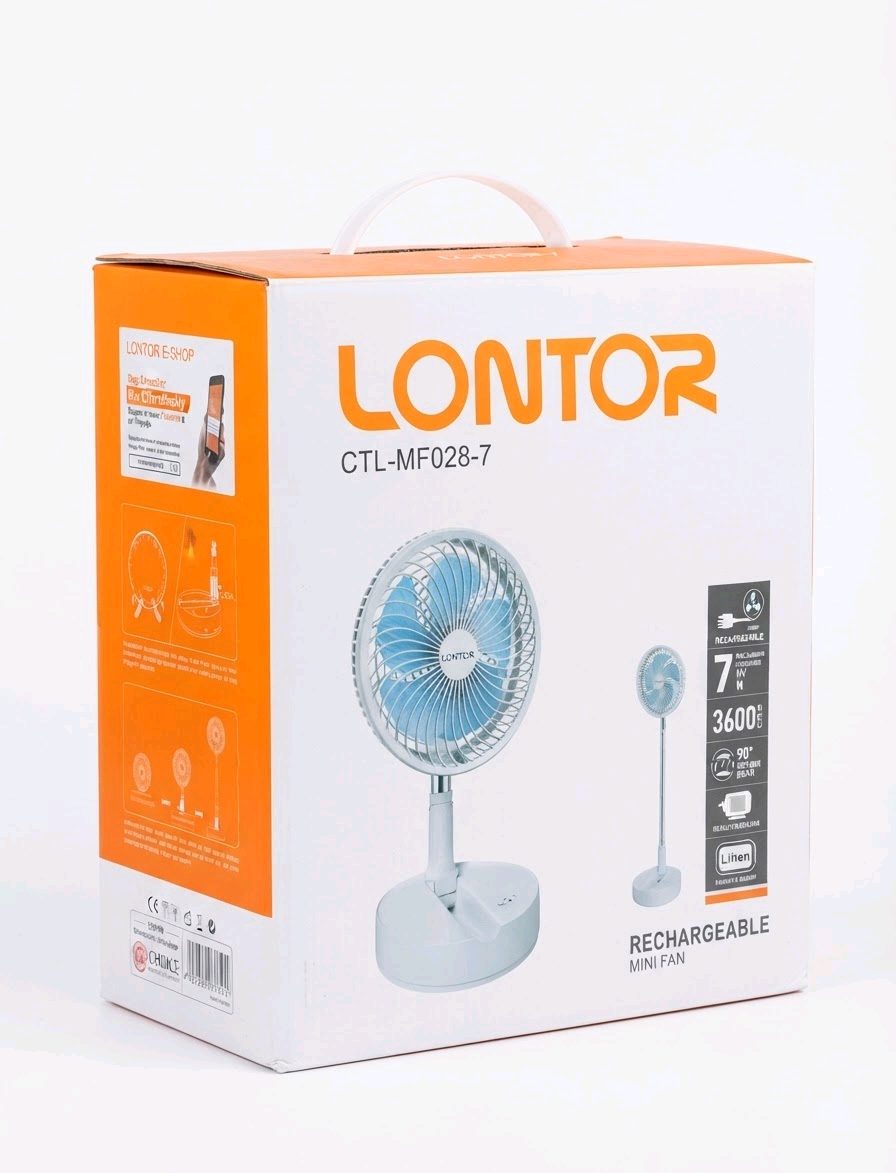 Lontor CTL-MF028-7 7 Inch Rechargeable Standing and Table Fan