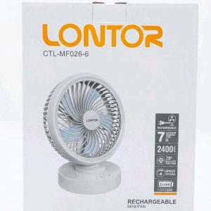 Lontor CTL-MF026-6 6 Inch Rechargeable Mini Table Fan