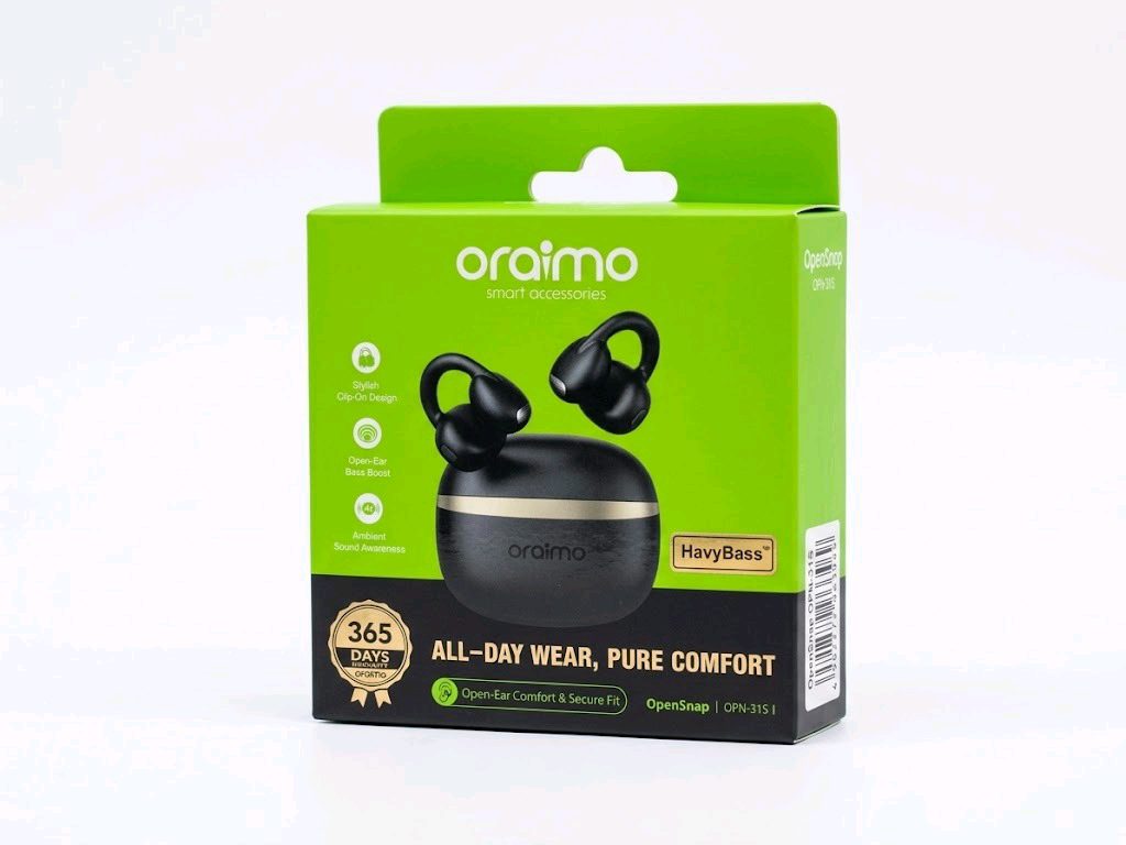 Oraimo OpenSnap Open-Ear Clip-On Wireless Earbuds