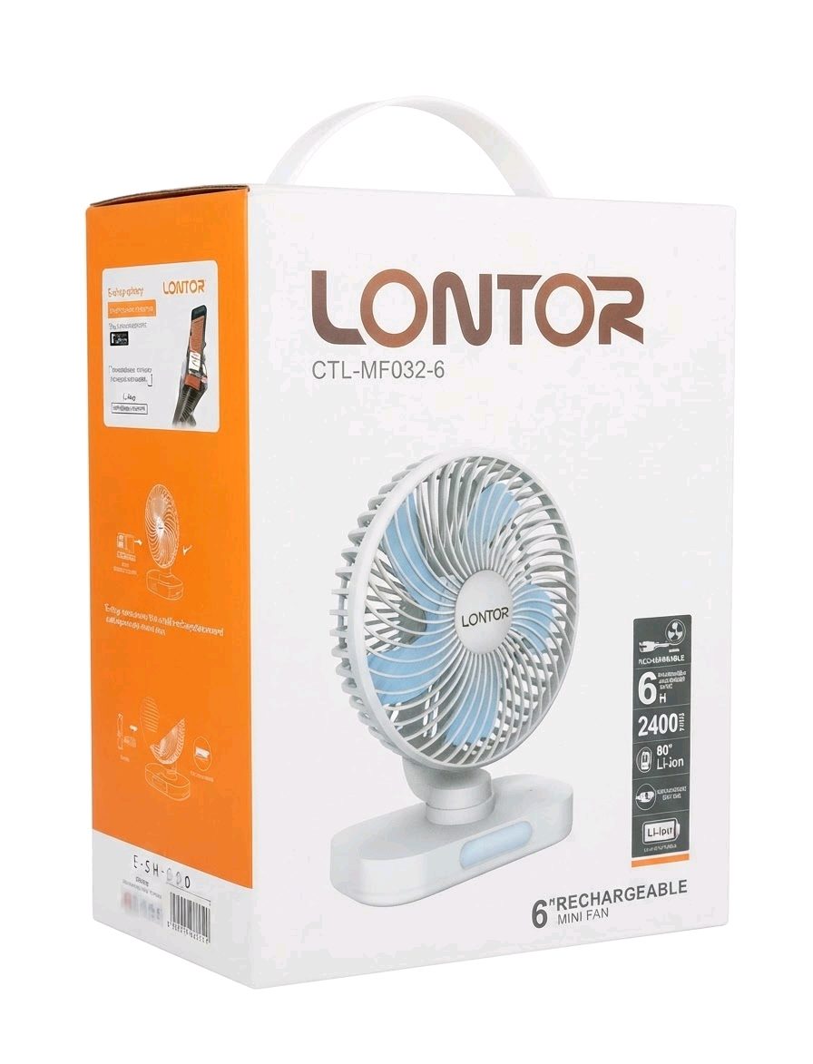 Lontor CTL-MF032-6 6 Inch Rechargeable Mini Fan